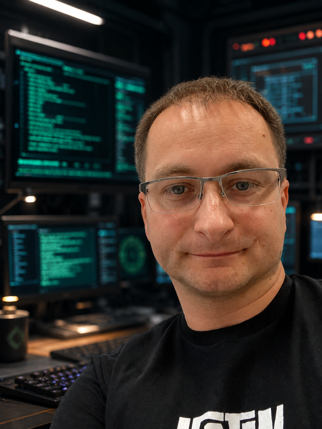 Krzysztof Trojańczuk w technologicznym centrum sterowania
